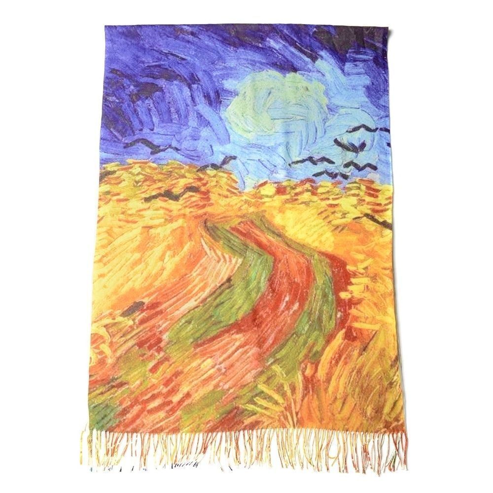Scarf Yellow Multi Color Digitally Printed - Picture 4 of 5